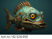 Underwater sea monster fish. Generate Ai. Стоковое AI-изображение, AI-художник Иван Рябоконь / Фотобанк Лори