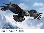 Powerful Condor flying mountains. Generate Ai. Стоковое AI-изображение, AI-художник Иван Рябоконь / Фотобанк Лори