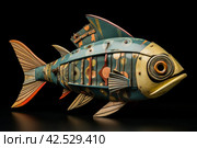 Predatory Underwater sea monster fish. Generate Ai. Стоковое AI-изображение, AI-художник Иван Рябоконь / Фотобанк Лори