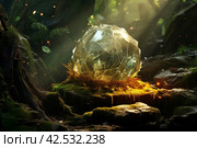 Precious Magic stone ball. Generate Ai. Стоковое AI-изображение, AI-художник Иван Рябоконь / Фотобанк Лори