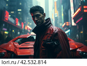 Futuristic Asian man cyberpank. Generate Ai. Стоковое AI-изображение, AI-художник Иван Рябоконь / Фотобанк Лори