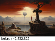 Intrepid Man discovered new worlds. Generate Ai. Стоковое AI-изображение, AI-художник Иван Рябоконь / Фотобанк Лори