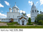 Храмы старинного Никитского мужского монастыря августовским днем. Переславль-Залесский. Золотое кольцо России (2022 год). Стоковое фото, фотограф Виктор Карасев / Фотобанк Лори