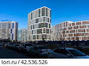 Жилой комплекс Цвета Радуги и ЖК Авиатор 5, 7 корпусы от Строительной компании Мавис на улице Екатерининская в Мурино  2023 год. Редакционное фото, фотограф Евгения Колодкина / Фотобанк Лори