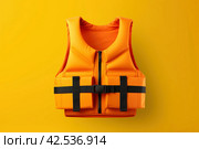 Flotation-friendly Life jacket mockup. Generate Ai. Стоковое AI-изображение, AI-художник Иван Рябоконь / Фотобанк Лори