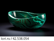 Round Malachite stones bowl. Generate Ai. Стоковое AI-изображение, AI-художник Иван Рябоконь / Фотобанк Лори