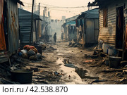 Lonely people living in poverty background. Generate ai. Стоковое AI-изображение, AI-художник Иван Рябоконь / Фотобанк Лори