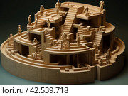 Disoriented Man stuck in the middle of maze. Generate ai. Стоковое AI-изображение, AI-художник Иван Рябоконь / Фотобанк Лори
