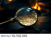 Handcrafted Magnifying glass wooden. Generate Ai. Стоковое AI-изображение, AI-художник Иван Рябоконь / Фотобанк Лори