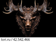 Moose head. Generate Ai. Стоковое AI-изображение, AI-художник Иван Рябоконь / Фотобанк Лори