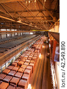 Brickworks. Production workshop inside. Manufacturing facility. Стоковое фото, фотограф Евгений Ткачёв / Фотобанк Лори