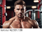 Симпатичный мужчина, бодибилдер | Handsome man, bodybuilder. Стоковое AI-изображение, AI-художник Данил Рыбаков / Фотобанк Лори