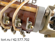 Электрический переключатель на белом фоне. Automatic circuit breaker. Стоковое фото, фотограф Татьяна Д / Фотобанк Лори