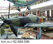 Истребитель Як-3 обр. 1942 г. Самый массовый советский истребитель Великой Отечественной войны, маневренный и легкий в управлении. Музей военной техники. Верхняя Пышма, Россия (2016 год). Редакционное фото, фотограф Сергей Елизарьев / Фотобанк Лори