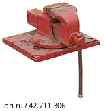 Красные тиски на белом фоне. Red vise on a white background. Стоковое фото, фотограф Татьяна Д / Фотобанк Лори