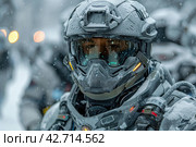 Combat soldiers of an elite counter-terrorism unit. Стоковое AI-изображение, AI-художник Анна Кривицкая / Фотобанк Лори