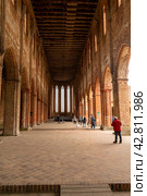 CHORIN, GERMANY - APRIL 01, 2024: Ruin of Chorin Abbey. Chorin Abbey (Kloster Chorin) is a former Cistercian abbey. An example of Gothic architecture. Founded in 1258. It was secularized in 1542. Редакционное фото, фотограф Sergey Kohl / Фотобанк Лори