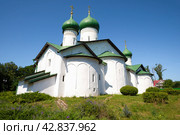 Средневековая церковь  Богоявления Господня с Запсковья (1495г.) крупным планом солнечным июльским днем. Псков (2020 год). Стоковое фото, фотограф Виктор Карасев / Фотобанк Лори