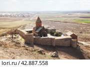 Top view of Khor Virap Monastery in Armenia (2024 год). Стоковое фото, фотограф Юлия Бабкина / Фотобанк Лори