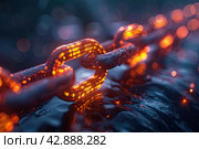 Cybersecurity and information or network protection. Future cyber technology web services for business and internet project. Cyber security blockchain global cyberattack. Стоковое AI-изображение, AI-художник Ирина Михайличенко / Фотобанк Лори
