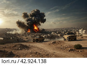 The war between Palestine and Israel. The concept. Стоковое AI-изображение, AI-художник Александр Поташев / Фотобанк Лори