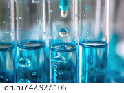 Modern Medical Research Laboratory. Scientific Lab Biotechnology. Equipment of that used in laboratories, hospitals, research labs, industry etc. Analysis of solvents, drugs, residues, pharmaceuticals. Стоковое AI-изображение, AI-художник Марина Демидюк / Фотобанк Лори
