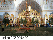 Saransk, Russia - June 5, 2023. The Cathedral of St. Theodore Ushakov in Saransk, Russia. The interior of the temple. Редакционное фото, фотограф Оксана Медведева / Фотобанк Лори