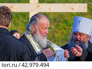 Патриарх Кирилл на Командорах в 2010 году. Редакционное фото, фотограф Дмитрий УТКИН / Фотобанк Лори
