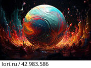 Textured Paint glob 3d art. Generate Ai. Стоковое AI-изображение, AI-художник Иван Рябоконь / Фотобанк Лори