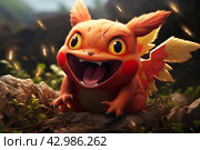 Cute orange pocket monster. Generate ai. Стоковое AI-изображение, AI-художник Иван Рябоконь / Фотобанк Лори