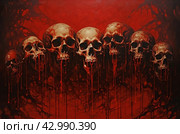 Skull creepy blood demons. Generate Ai. Стоковое AI-изображение, AI-художник Иван Рябоконь / Фотобанк Лори