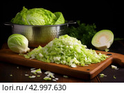 Robust Pickling cabbage jar. Generate Ai. Стоковое AI-изображение, AI-художник Иван Рябоконь / Фотобанк Лори