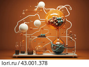 Organic Cup of natural coffee molecular component. Generate ai. Стоковое AI-изображение, AI-художник Иван Рябоконь / Фотобанк Лори