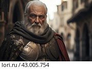 Chivalrous Medieval knight old man. Generate Ai. Стоковое AI-изображение, AI-художник Иван Рябоконь / Фотобанк Лори