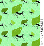 Seamless background with leaf cutter ants. Стоковая иллюстрация, иллюстратор Любовь Назарова / Фотобанк Лори