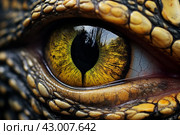 Intense Reptilian eye closeup. Generate Ai. Стоковое AI-изображение, AI-художник Иван Рябоконь / Фотобанк Лори