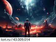 Cataclysmic Space planet explosion. Generate Ai. Стоковое AI-изображение, AI-художник Иван Рябоконь / Фотобанк Лори