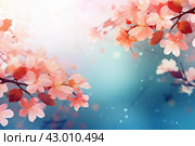 Blossoming Spring flower background. Generate Ai. Стоковое AI-изображение, AI-художник Иван Рябоконь / Фотобанк Лори