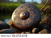 Resonant Steel tongue drum. Generate Ai. Стоковое AI-изображение, AI-художник Иван Рябоконь / Фотобанк Лори