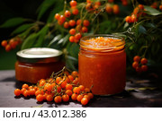 Viscous Sea buckthorn jam. Generate Ai. Стоковое AI-изображение, AI-художник Иван Рябоконь / Фотобанк Лори