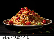 Comforting Spaghetti Bolognese. Generate AI. Стоковое AI-изображение, AI-художник Иван Рябоконь / Фотобанк Лори