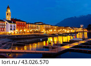 View of embankment in Ascona, canton of Ticino, Switzerland. Стоковое фото, фотограф Яков Филимонов / Фотобанк Лори