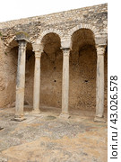 Ruins of ancient Roman Thermes de Liciniens bathing-place on area of antic city in Tunisia. Стоковое фото, фотограф Яков Филимонов / Фотобанк Лори