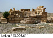 Christian church with 2 choirs, eglise chretienne, ruins of the ancient Sufetula town, Sbeitla, Tunisia. Стоковое фото, фотограф Яков Филимонов / Фотобанк Лори