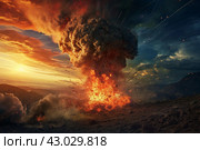 Devastated Apocalyptic scene. Generate Ai. Стоковое AI-изображение, AI-художник Иван Рябоконь / Фотобанк Лори