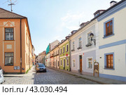 Ceska street in Ceske Budejovice. Czech Republic (2018 год). Редакционное фото, фотограф Belikart / Фотобанк Лори
