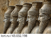 Majestic Old wall painted with Assyrian queens. Generate ai. Стоковое AI-изображение, AI-художник Иван Рябоконь / Фотобанк Лори