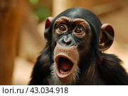 Stupefied Ape shocked. Generate Ai. Стоковое AI-изображение, AI-художник Иван Рябоконь / Фотобанк Лори