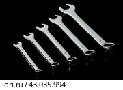 Wrenches set on a black background. Стоковое фото, фотограф Алиев Аслан / Фотобанк Лори