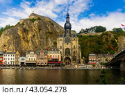 View of Dinant city from Meuse river. Стоковое фото, фотограф Яков Филимонов / Фотобанк Лори